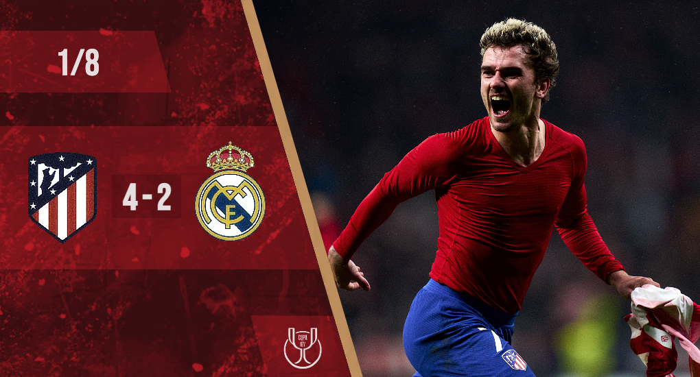 Atlético Madrid se cobró su revancha: derrotó 4-2 al Real Madrid y  clasificó a los cuartos de la Copa del Rey, Deportes