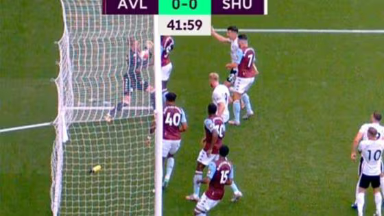 Aston Villa Sheffield United tecnología de gol